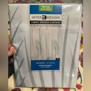 Inter Designs Fabric Shower Curtain Palms ~ NEW